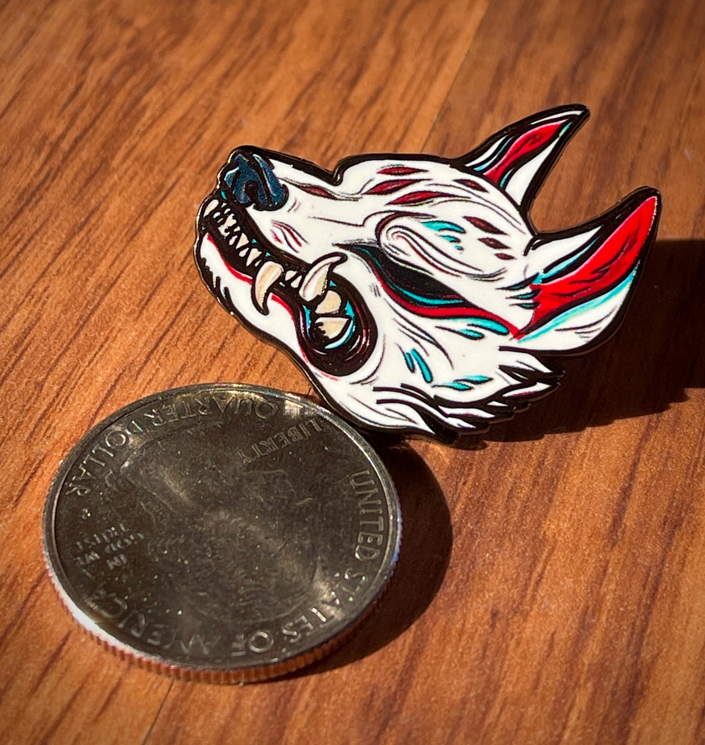 Kitsune enamel pin