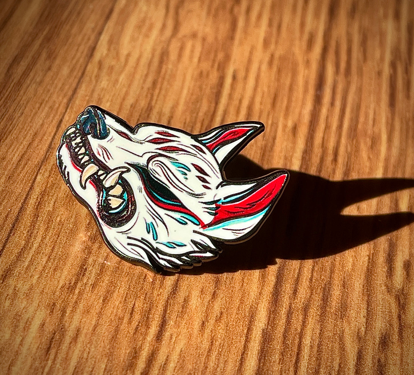 Kitsune enamel pin